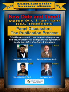 Scholarship Symposium Panel Discussion--Rescheduled Mar 9, 11am-1pm, RSC Traditions