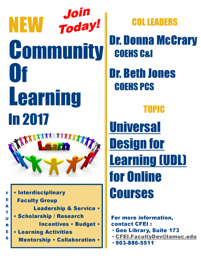 Join the Universal Design for Learning (UDL) for Online Courses